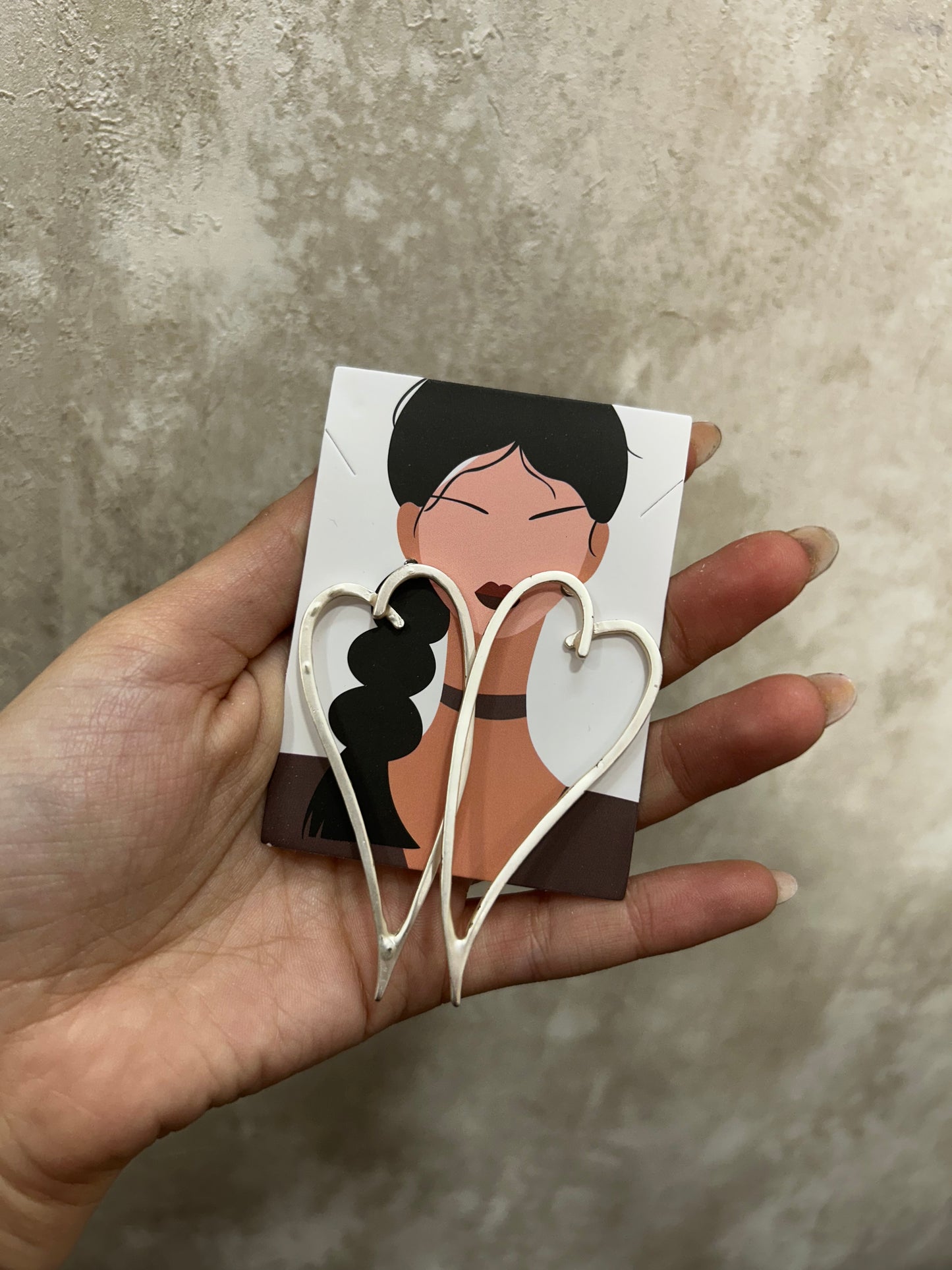 Pendientes corazon plata