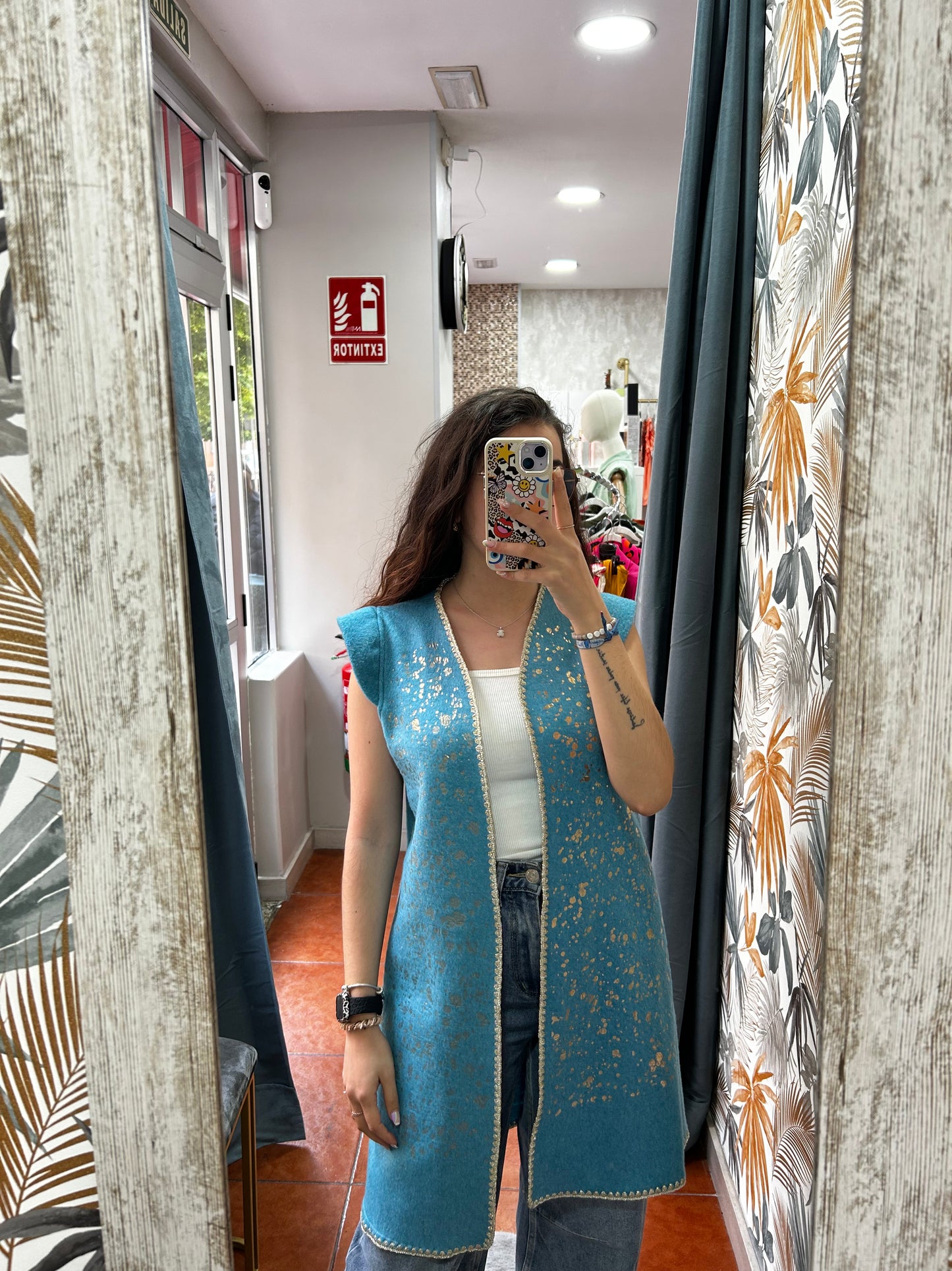 Chaleco manchas azul