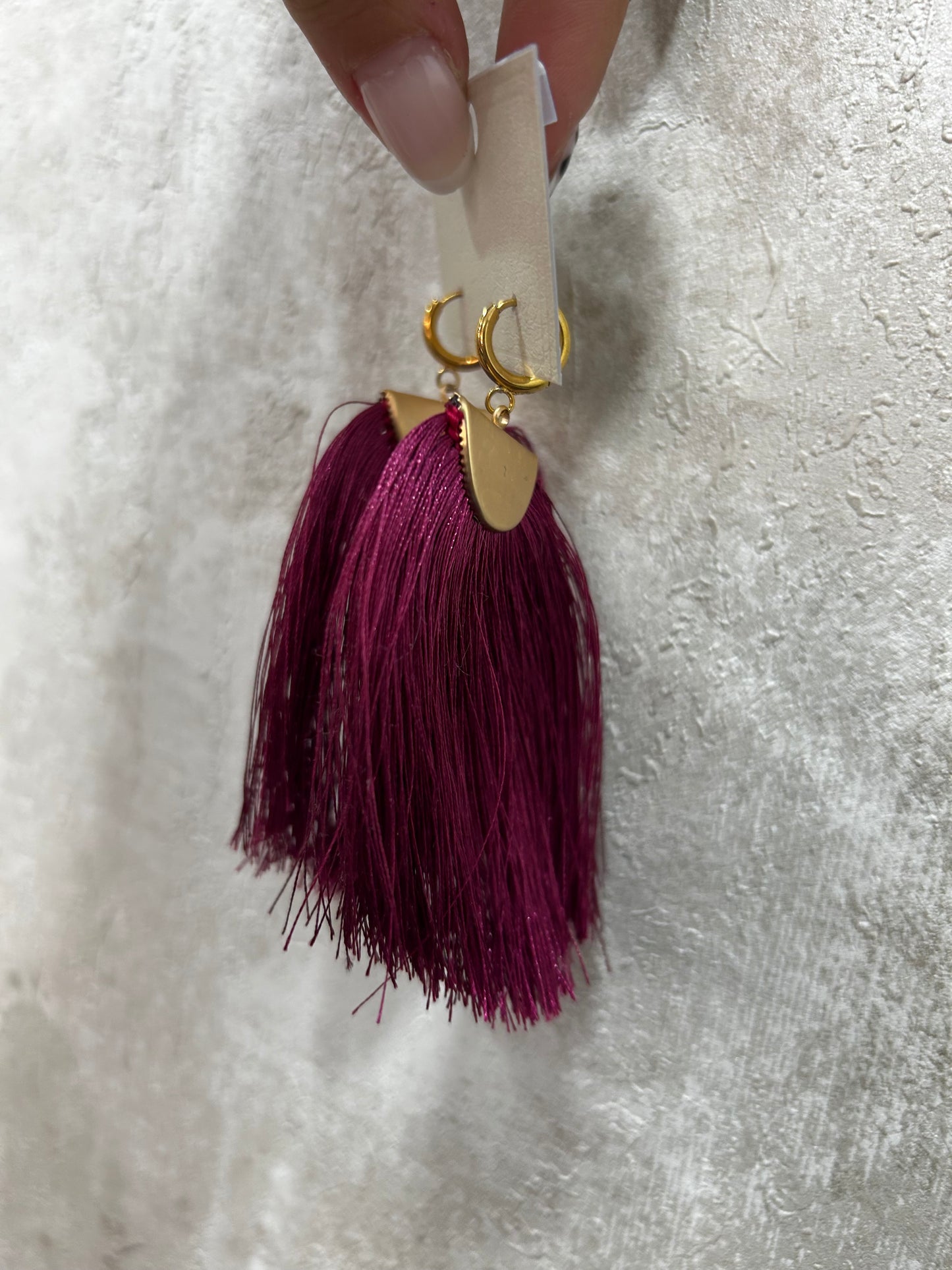 Pendientes buganvilla flecos
