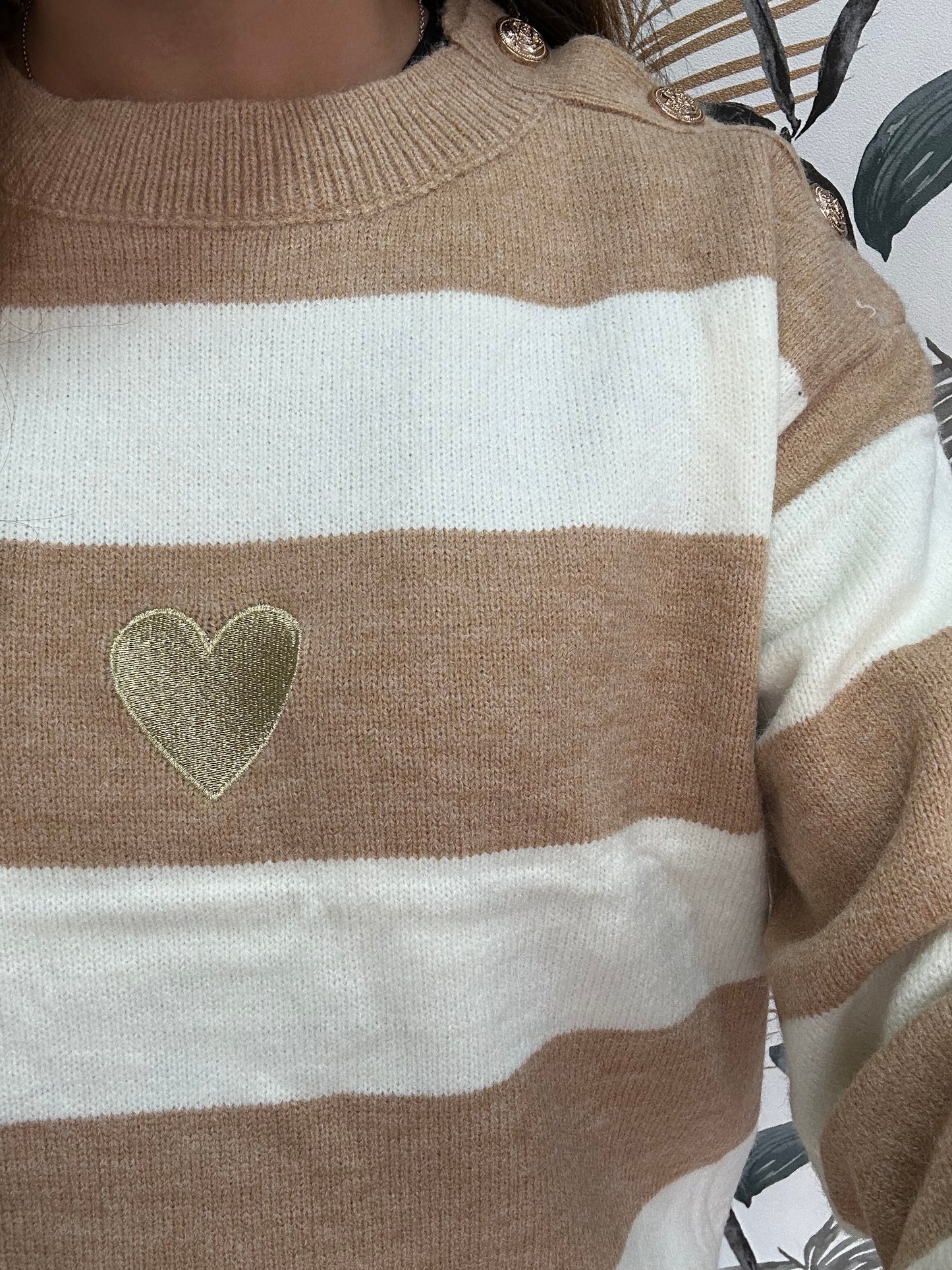 Jersey rayas botones corazón