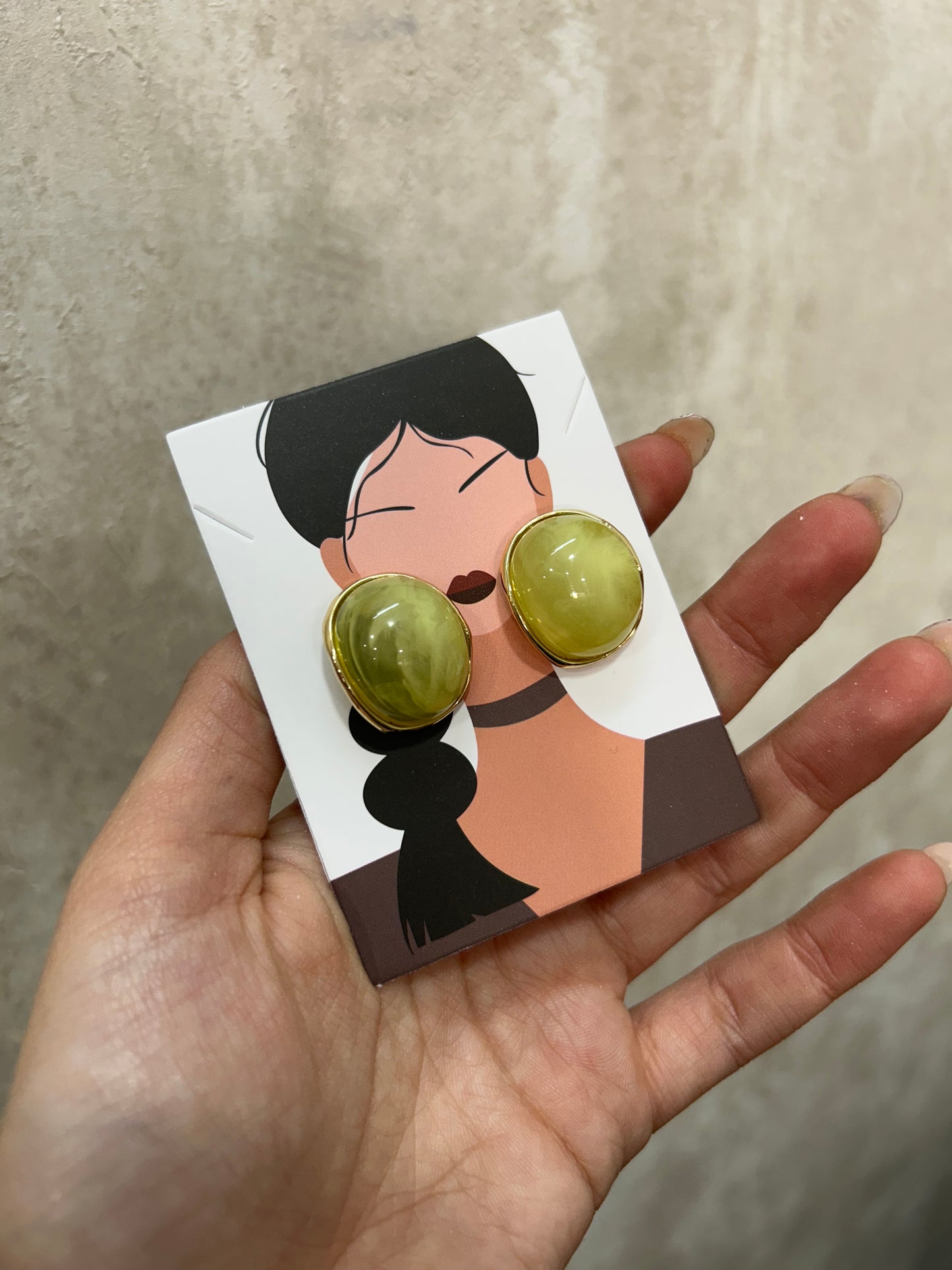 Pendientes círculo verde