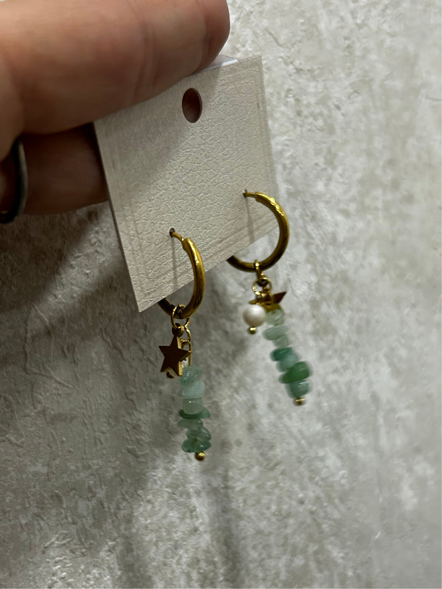 Pendientes arilla abalorios