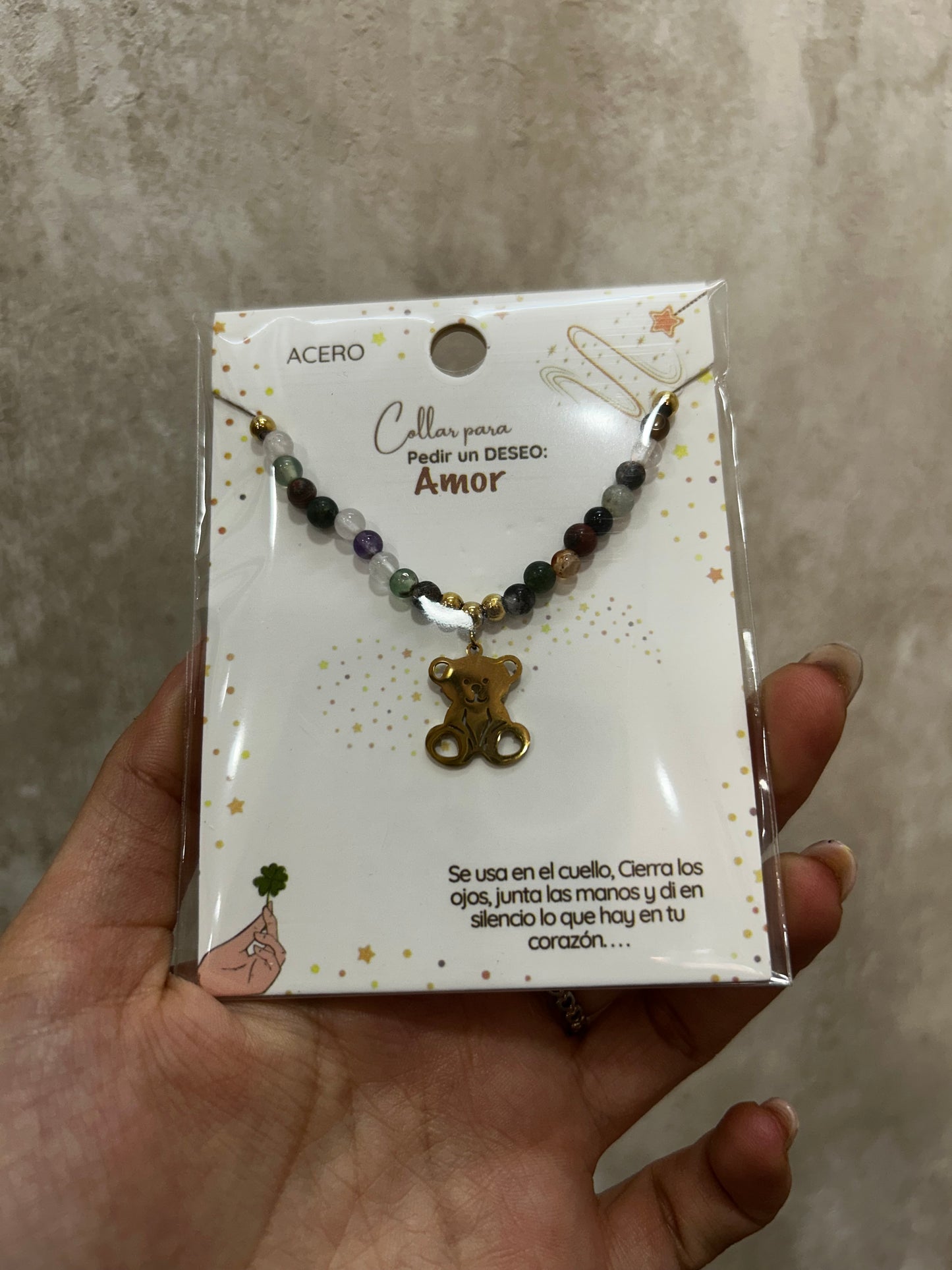 Collar osito acero