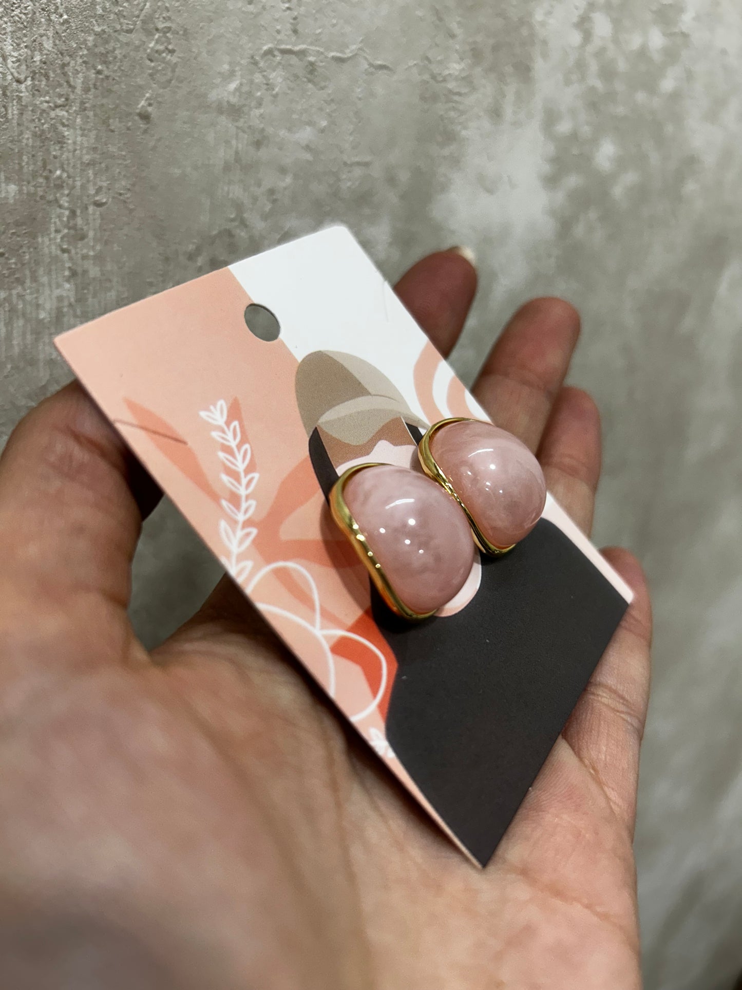Pendientes círculo rosa