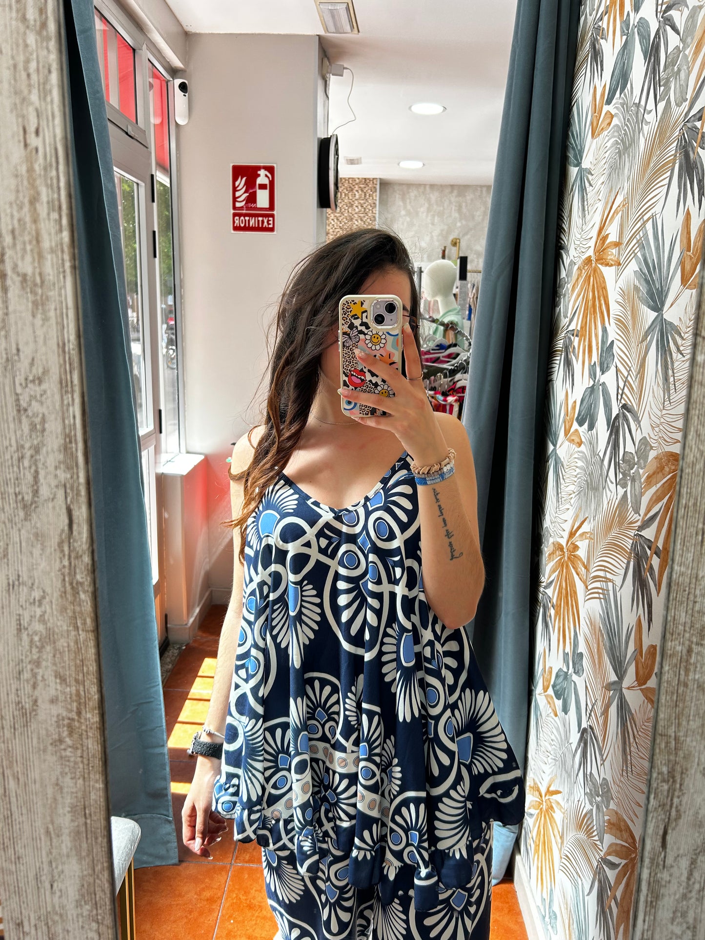 Camiseta estampada azul