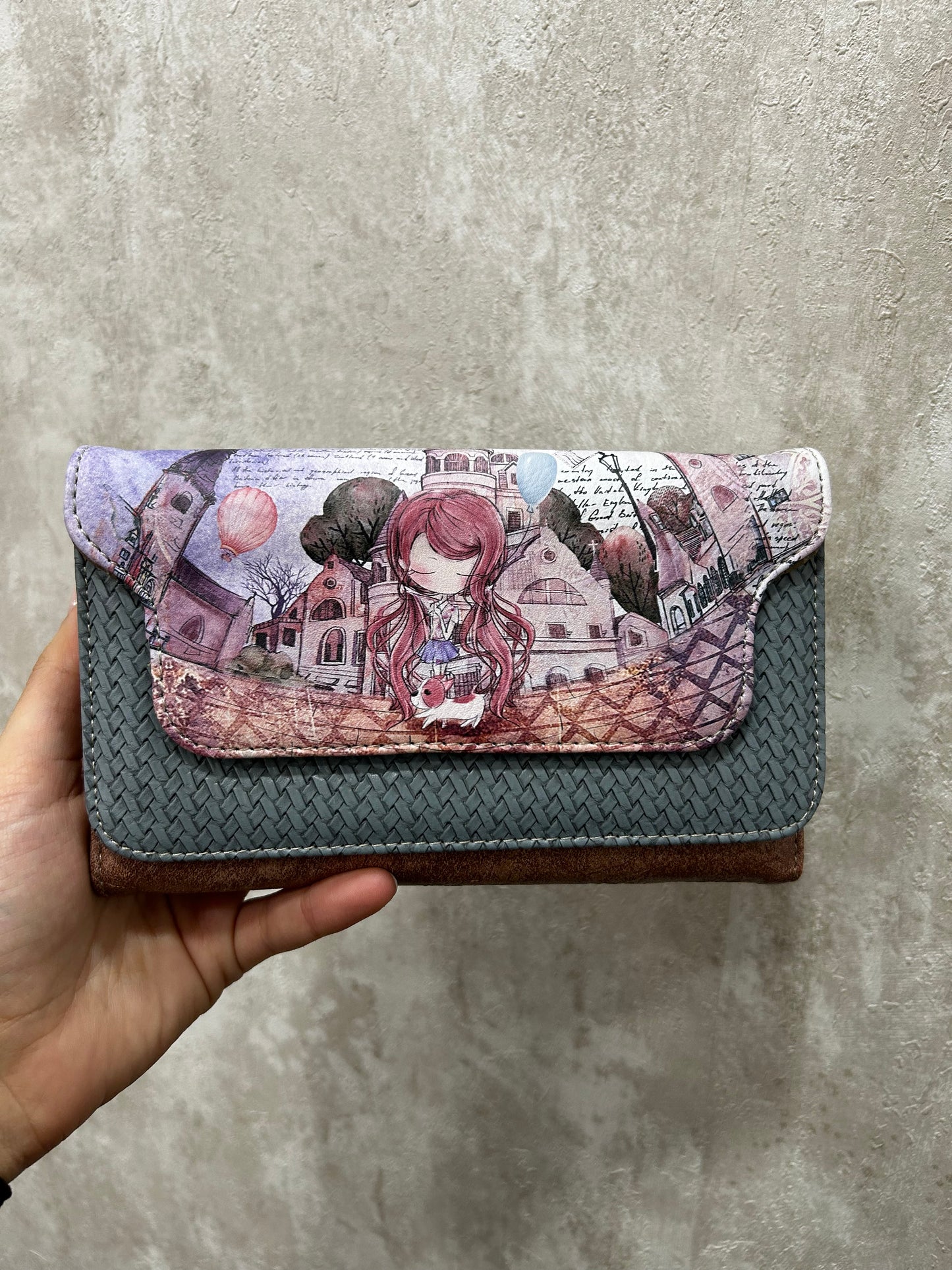 Cartera doble solapa