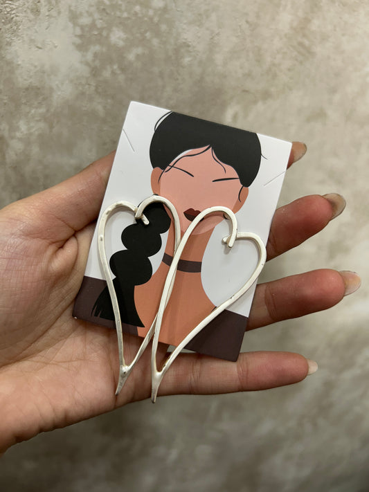 Pendientes corazon plata