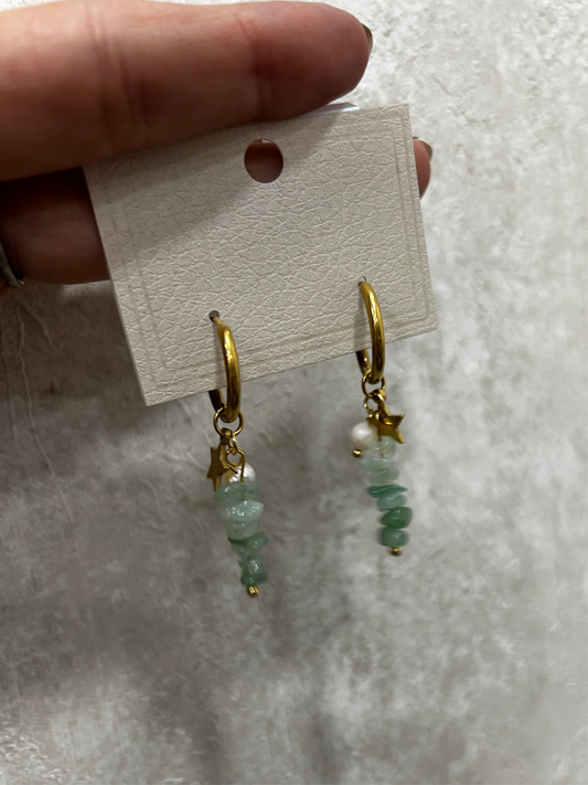 Pendientes arilla abalorios