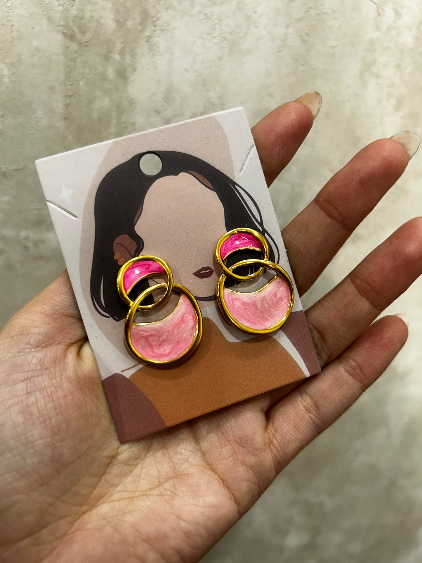 Pendientes rosas círculos