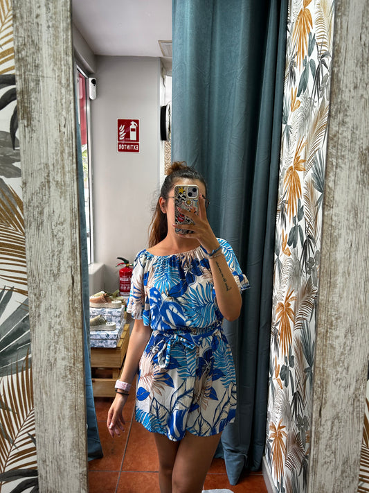 Mono flores azul