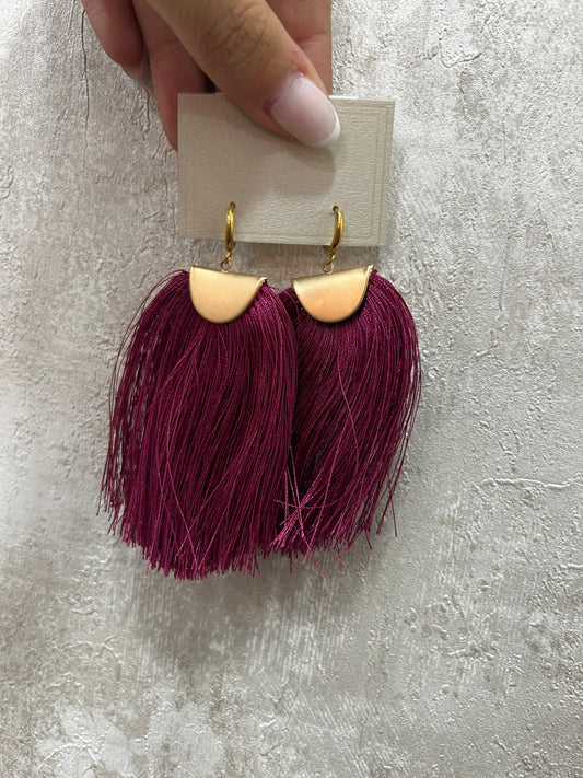 Pendientes buganvilla flecos