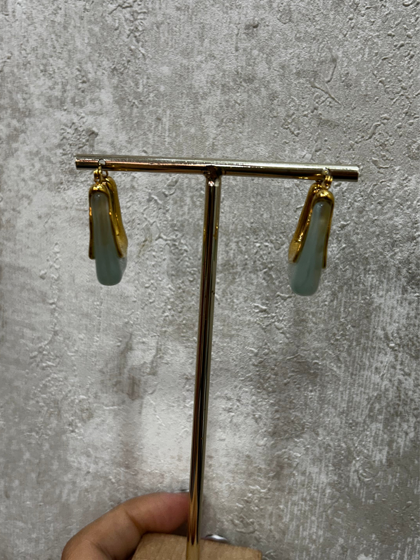 Pendientes acero cuarzo