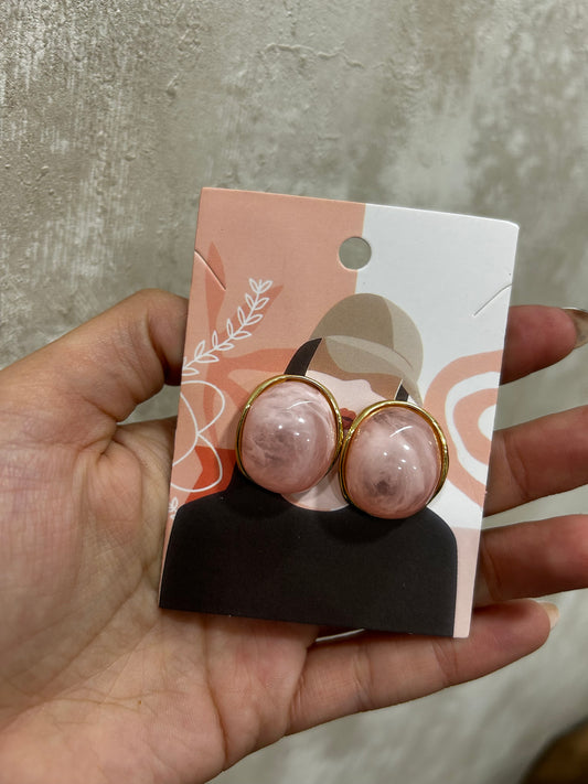Pendientes círculo rosa