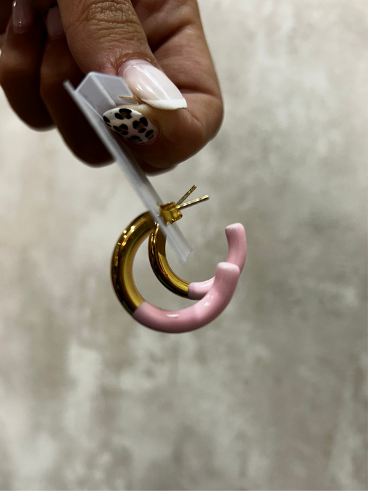 Pendientes arilla doble color